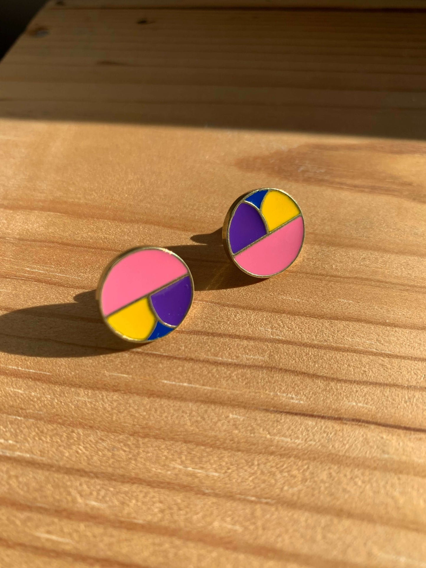 Cosy Corner Earrings with handmade enamels, heritage inspired jewelry