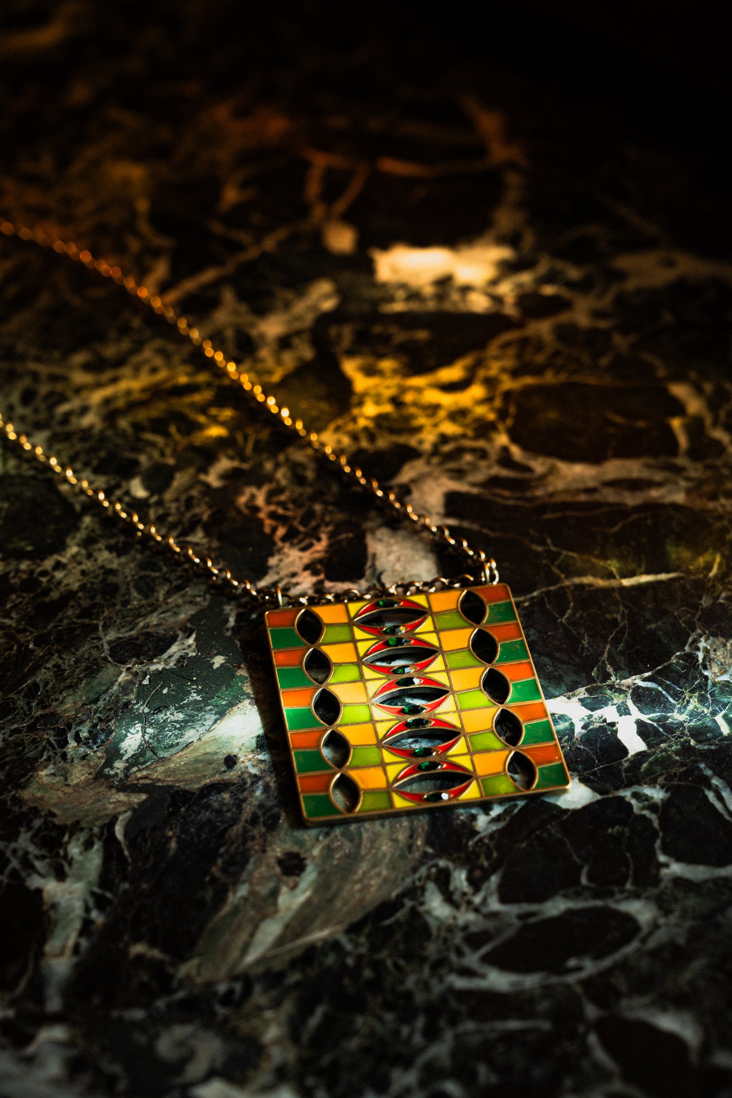 Alice Collection with delicate art deco inspired design and refined details, handmade enamel jewelry, exclusive jewellery, art deco inspired jewelry, heritage inspired jewellery. 